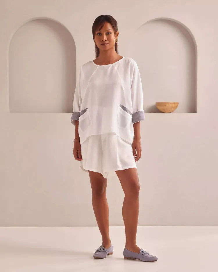 Set of 2: Soar Kimono Top & Aerial High Waisted Shorts