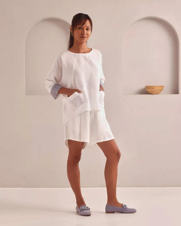 Set of 2: Soar Kimono Top & Aerial High Waisted Shorts