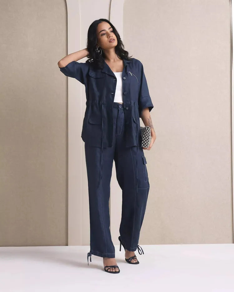 Set of 2 : Amber Jacket & Sienna Cargo Pants - Cobalt