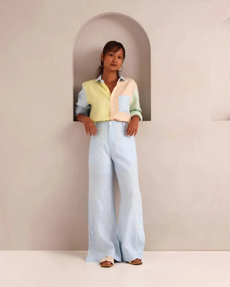 Set of 2 : Spirit Shirt & Marigold Pants - Pastel & Lightblue