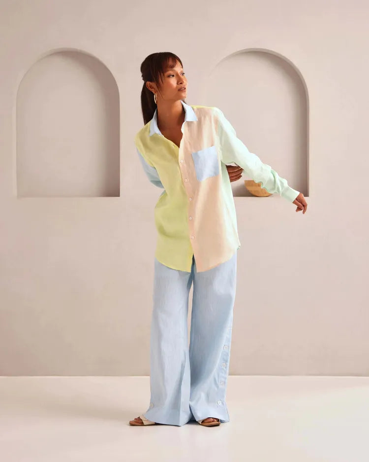 Set of 2 : Spirit Shirt & Marigold Pants - Pastel & Lightblue