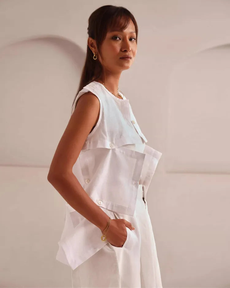 Set of 2 : Mondrian Jacket & Aerial Highwaisted Shorts - White