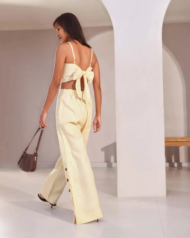 Set of 2 : Mellow Tops & Marigold Pants - Beige