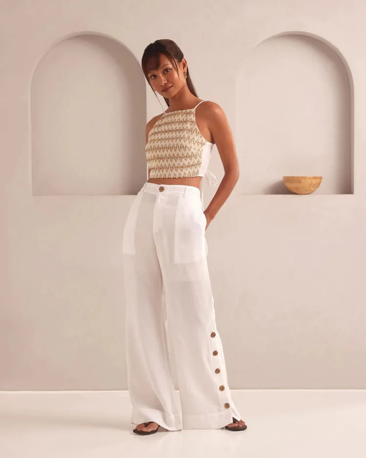 Set of 2 : Mellow Tops & Marigold Pants - White