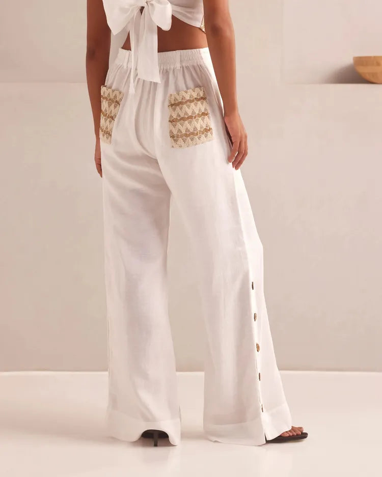 Set of 2 : Mellow Tops & Marigold Pants - White