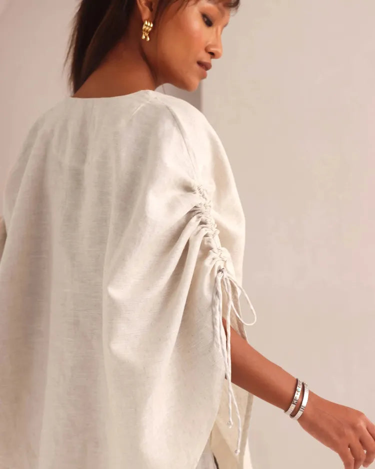 Set of 2 : Gale Overlay & Tranquil Flared Pants - Oatmeal