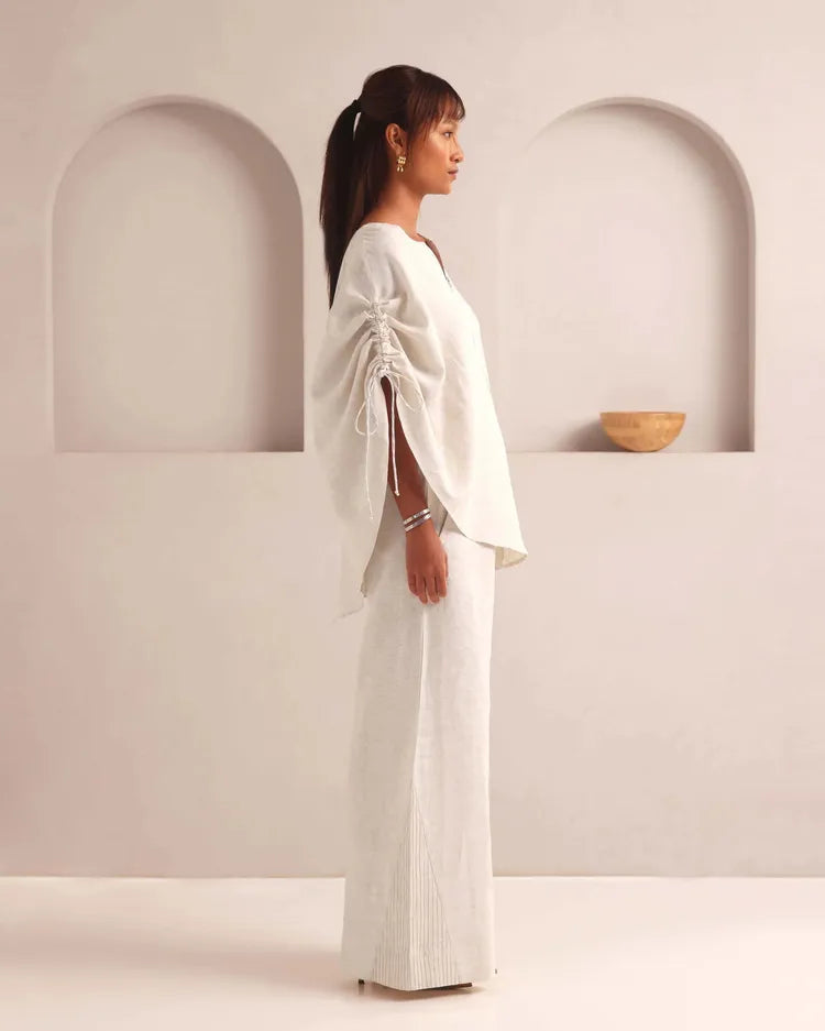 Set of 2 : Gale Overlay & Tranquil Flared Pants - Oatmeal