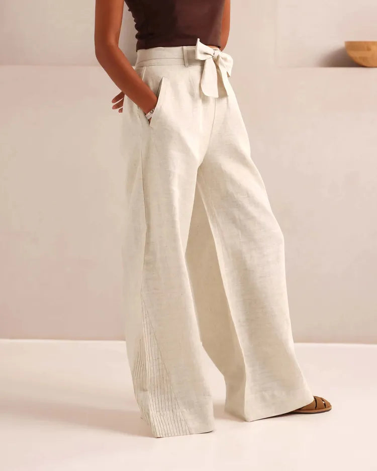 Set of 2 : Gale Overlay & Tranquil Flared Pants - Oatmeal