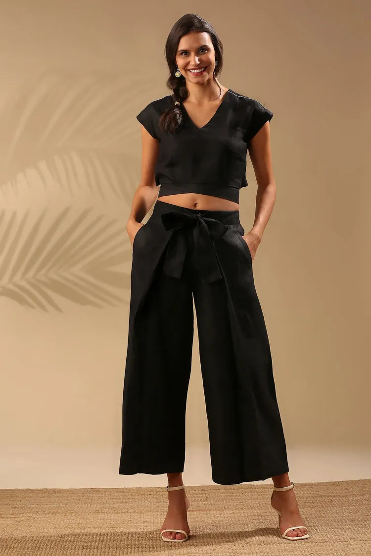 Set of 2 : Cider V Top & Magnolia Pants - Black
