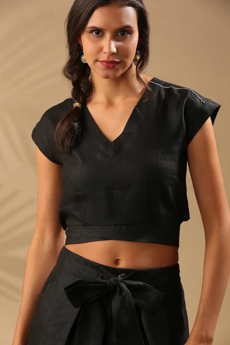 Set of 2 : Cider V Top & Magnolia Pants - Black