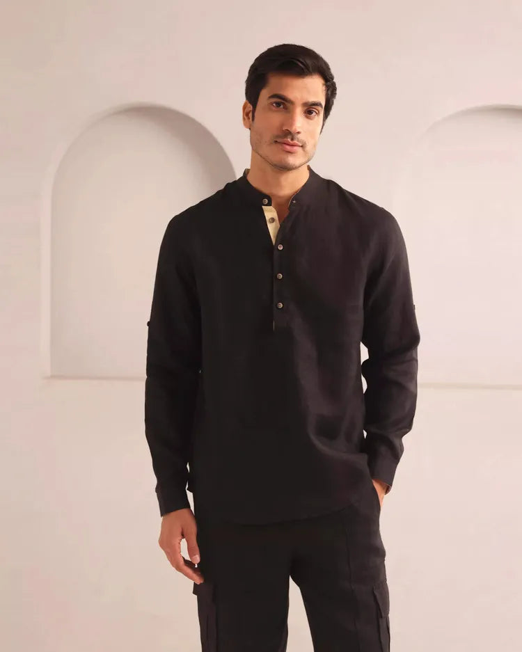 Set of 2: Earthen Mandarin Shirt and Juniper Joggers-Co-ords-set- 17