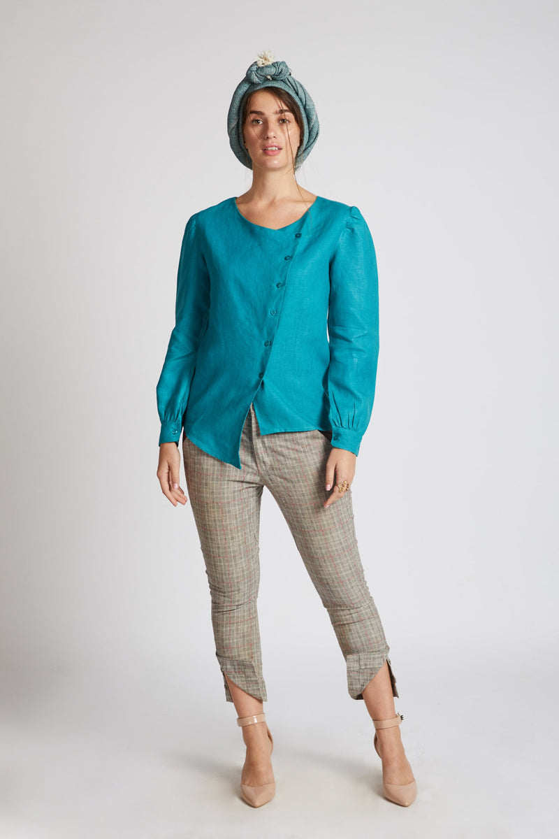 Compass Asymmetric Top - Teal | Relove