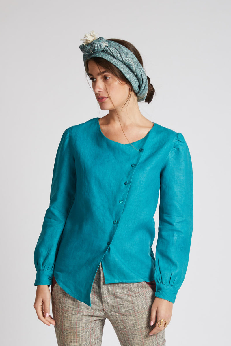 Compass Asymmetric Top - Teal | Relove