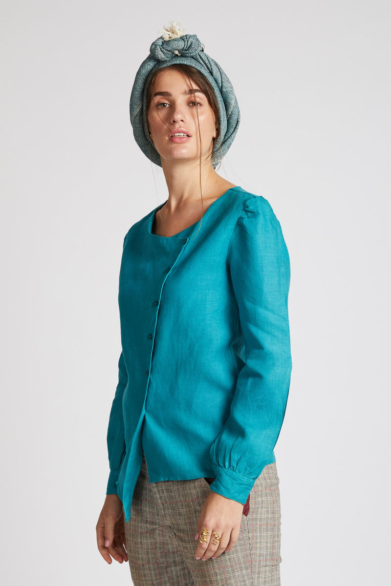 Compass Asymmetric Top - Teal | Relove