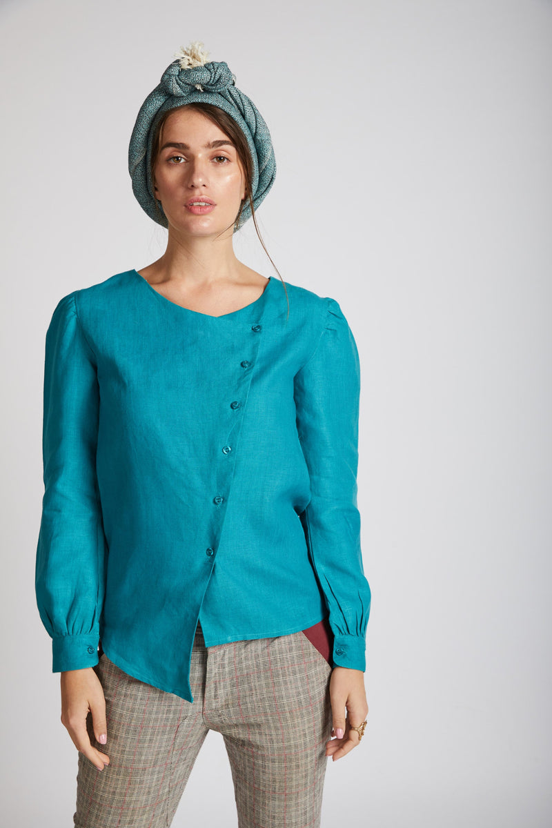 Compass Asymmetric Top - Teal | Relove