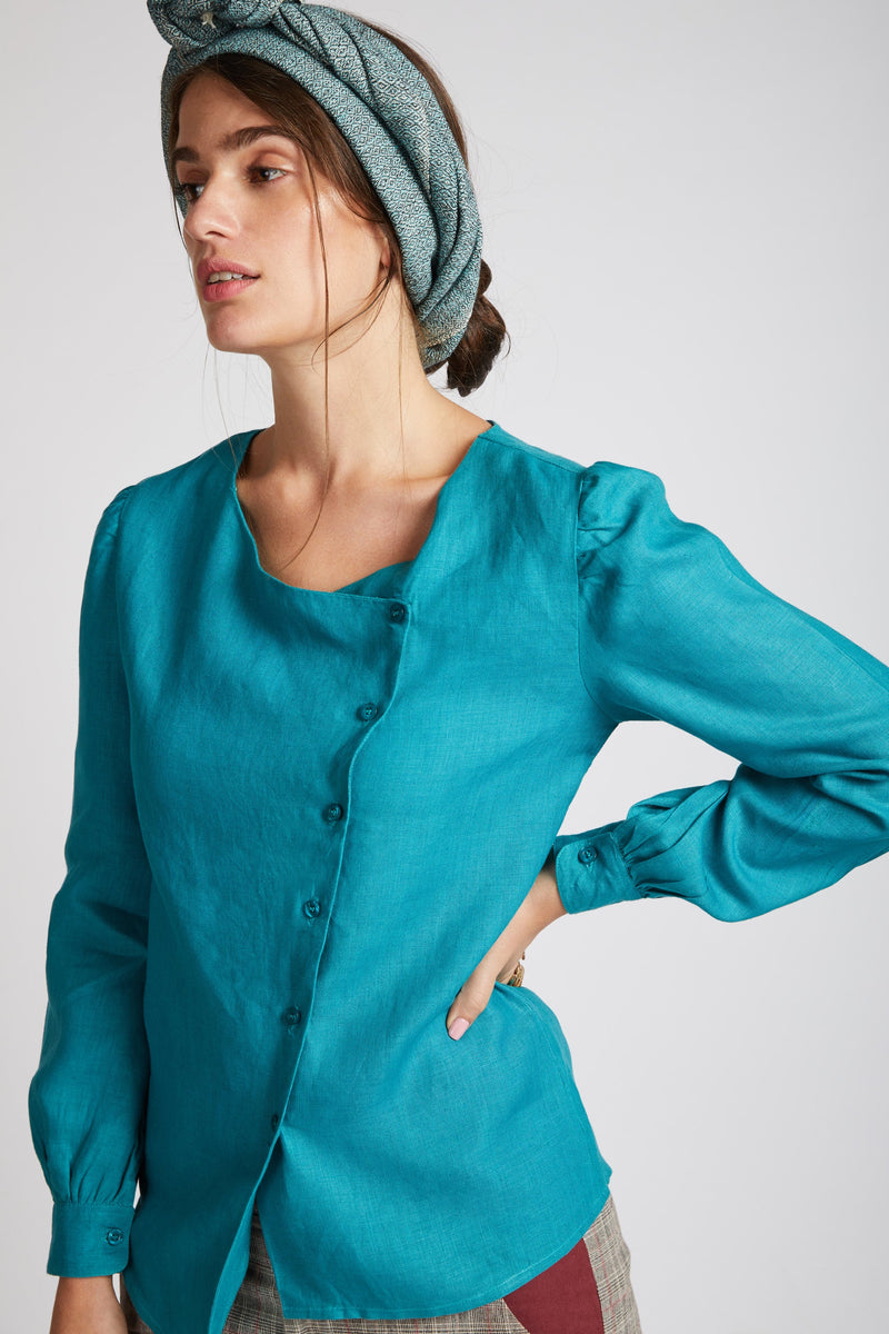 Compass Asymmetric Top - Teal | Relove