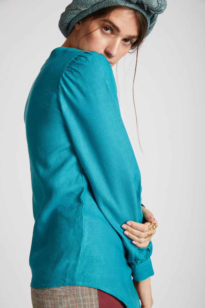 Compass Asymmetric Top - Teal | Relove