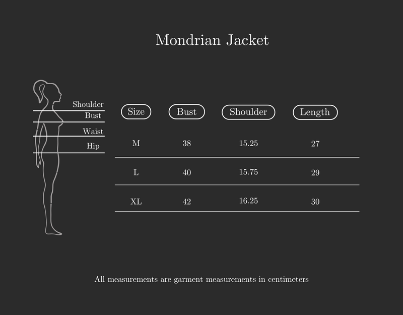 Size Guide for Mondrian Jacket