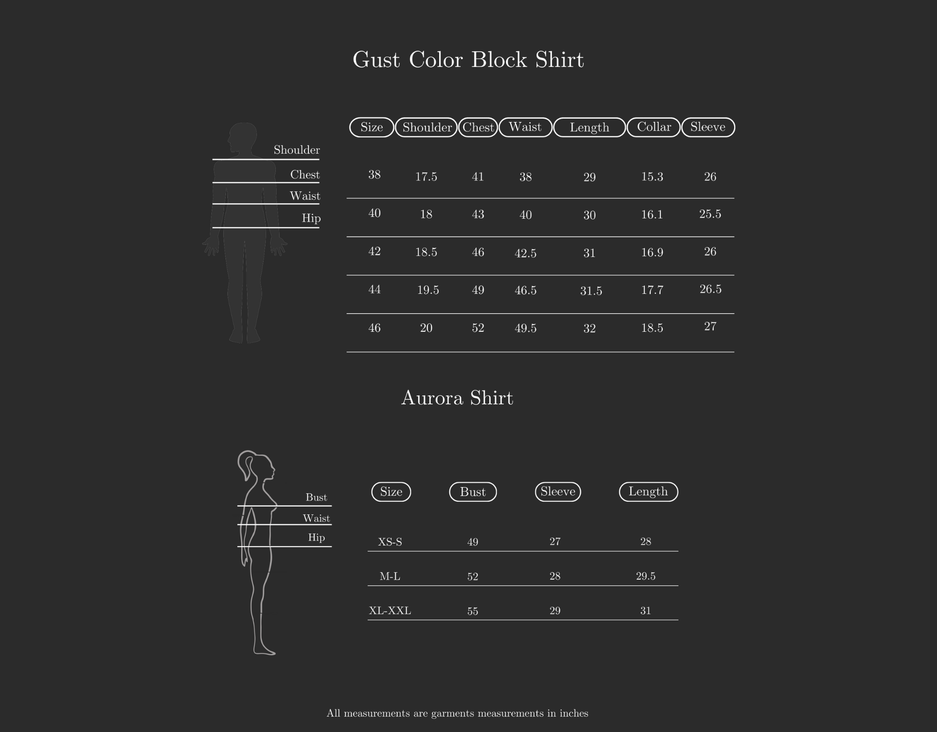 Size Chart (variant 8139381014720)