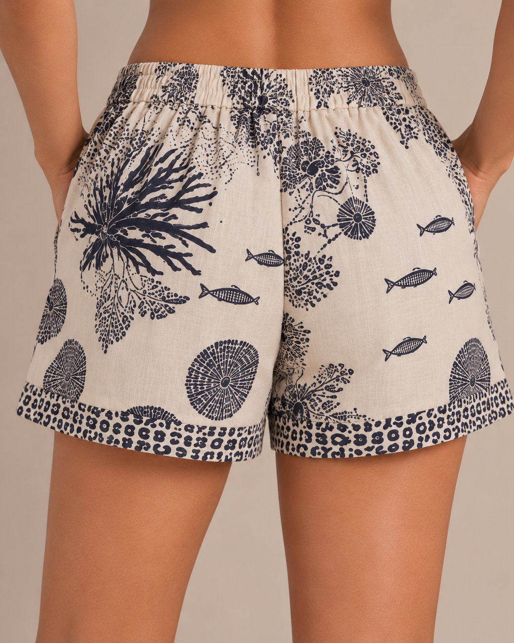 Printed Dune Lace Shorts