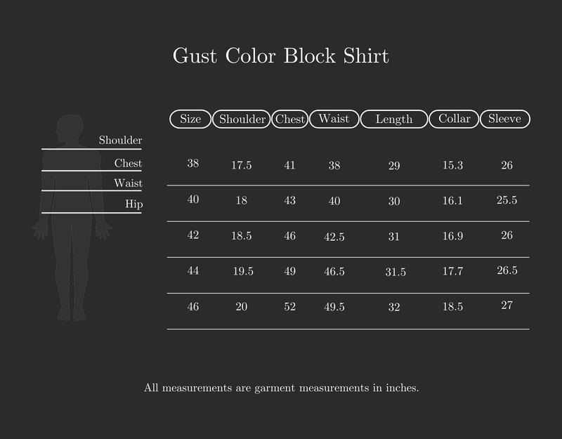 Size Guide for Gust Shirt