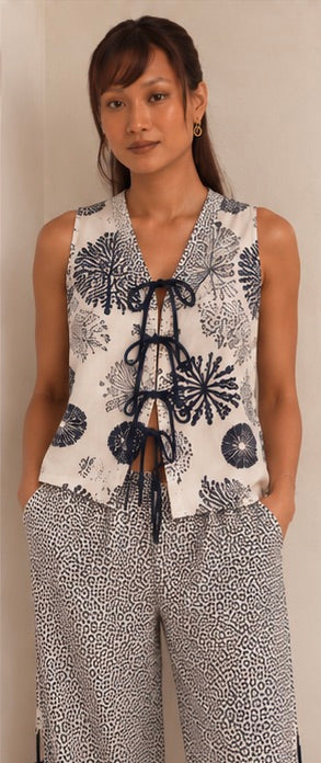 Printed Riva Reversable Tie up Top