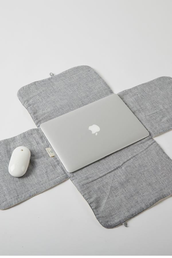 Ivy Foldable Laptop Sleeve - Off White