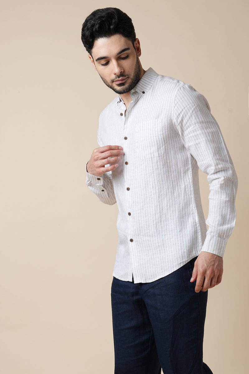 Velocity Buttondown Shirt - Brown Stripes