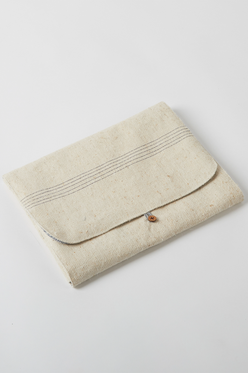 Ivy Foldable Laptop Sleeve - Off White