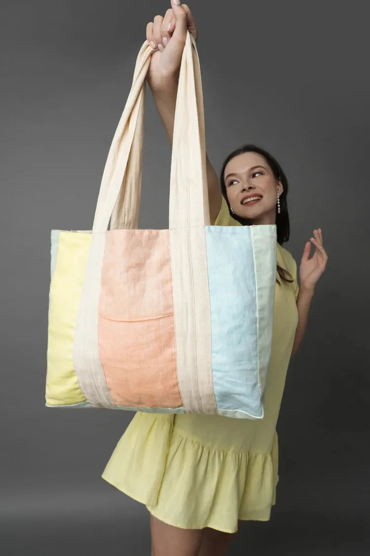 Reverie Tote/ Beach Bag - Pastel Colours