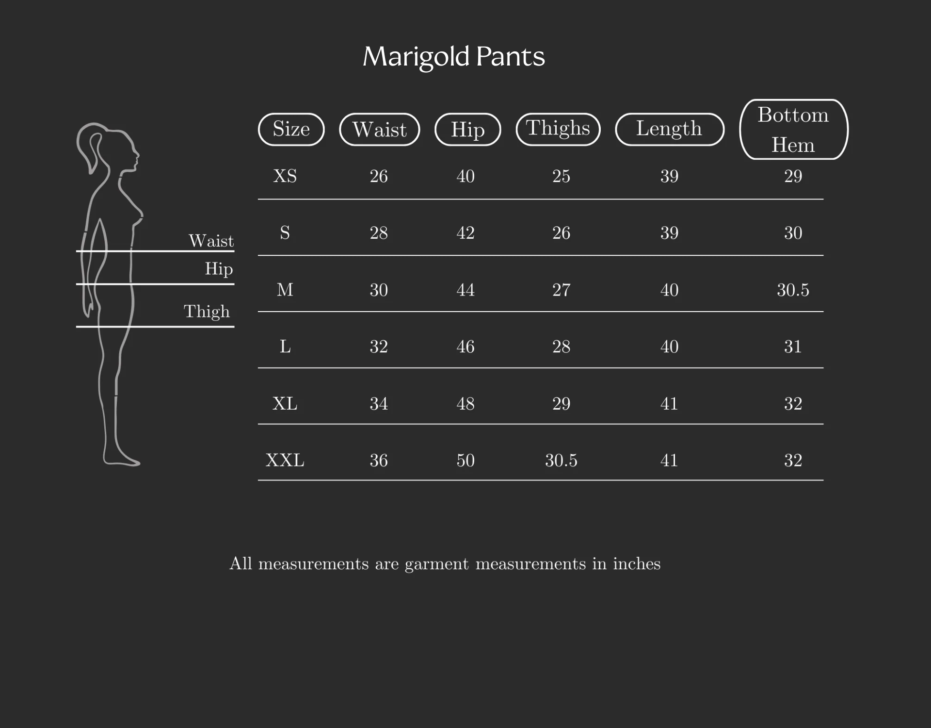 Size Chart (variant 8016884236480)