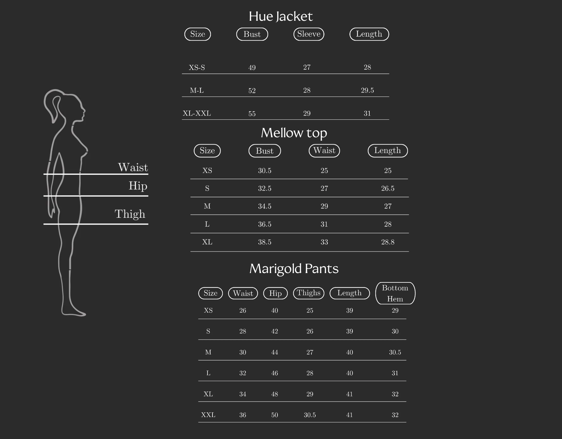 Size Chart (variant 8309527609536)