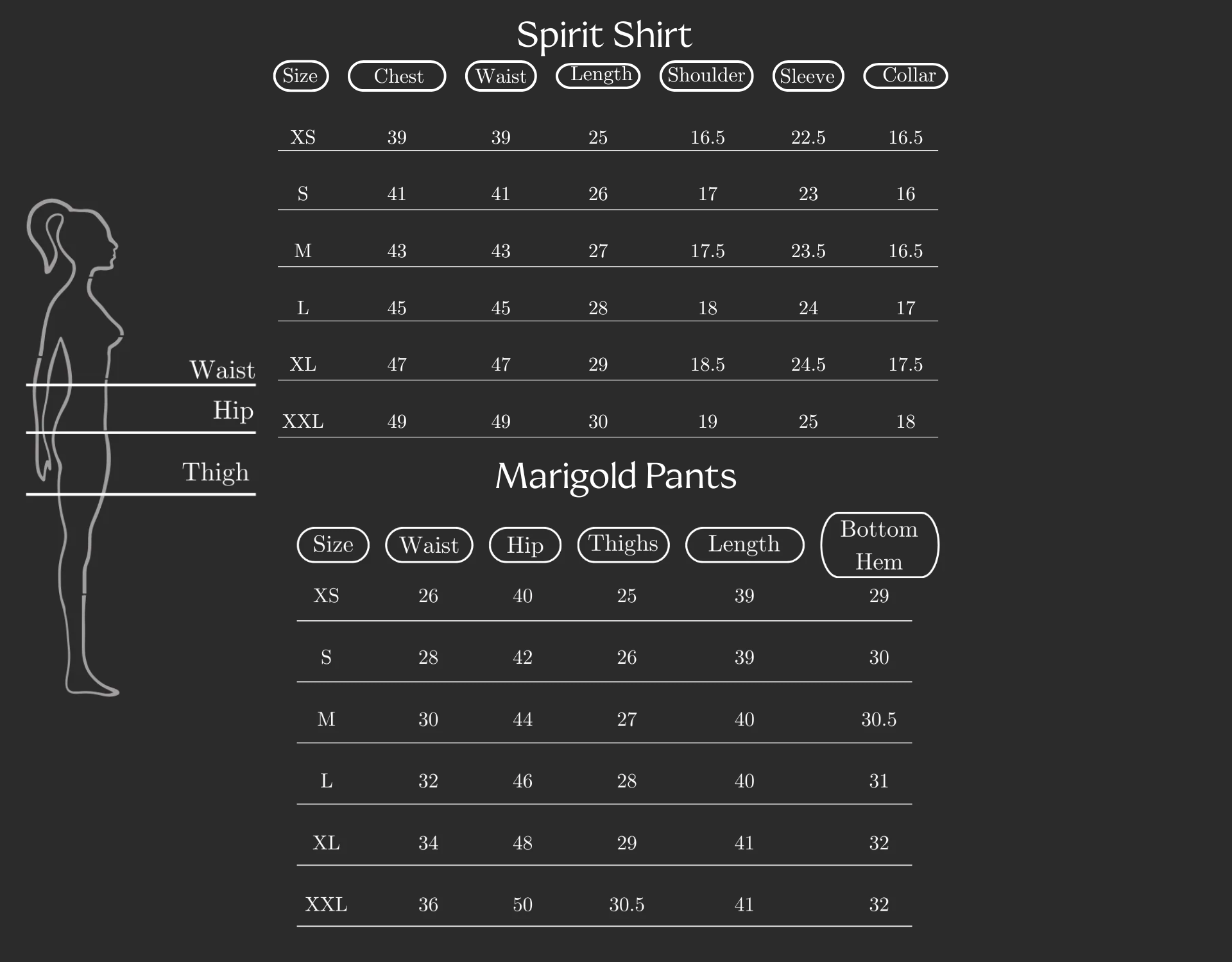 Size Chart (variant 8336272687296)