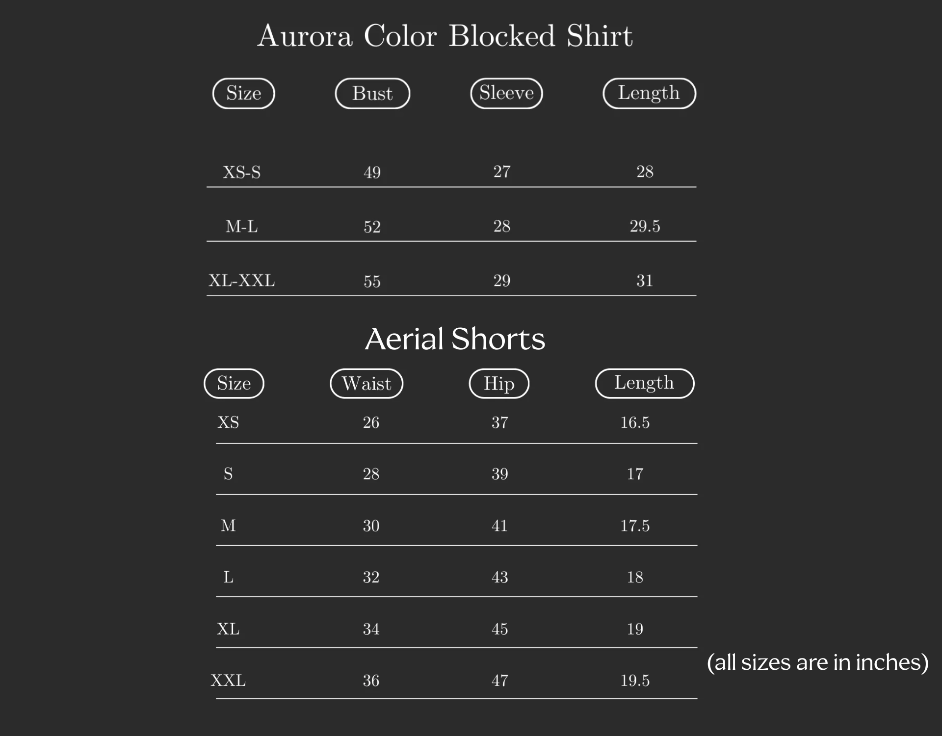 Size Chart (variant 8333093863616)