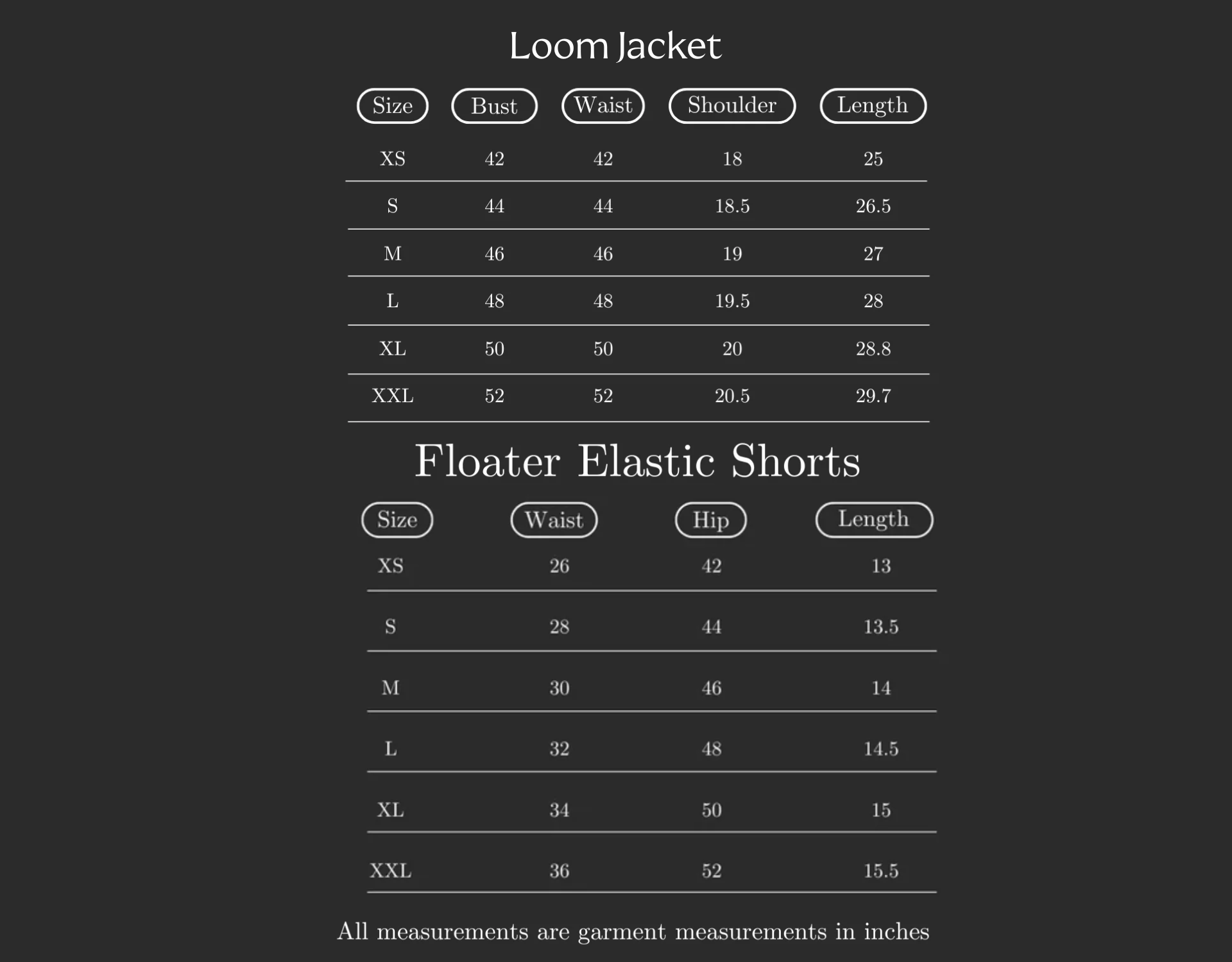 Size Chart (variant 8311544348864)