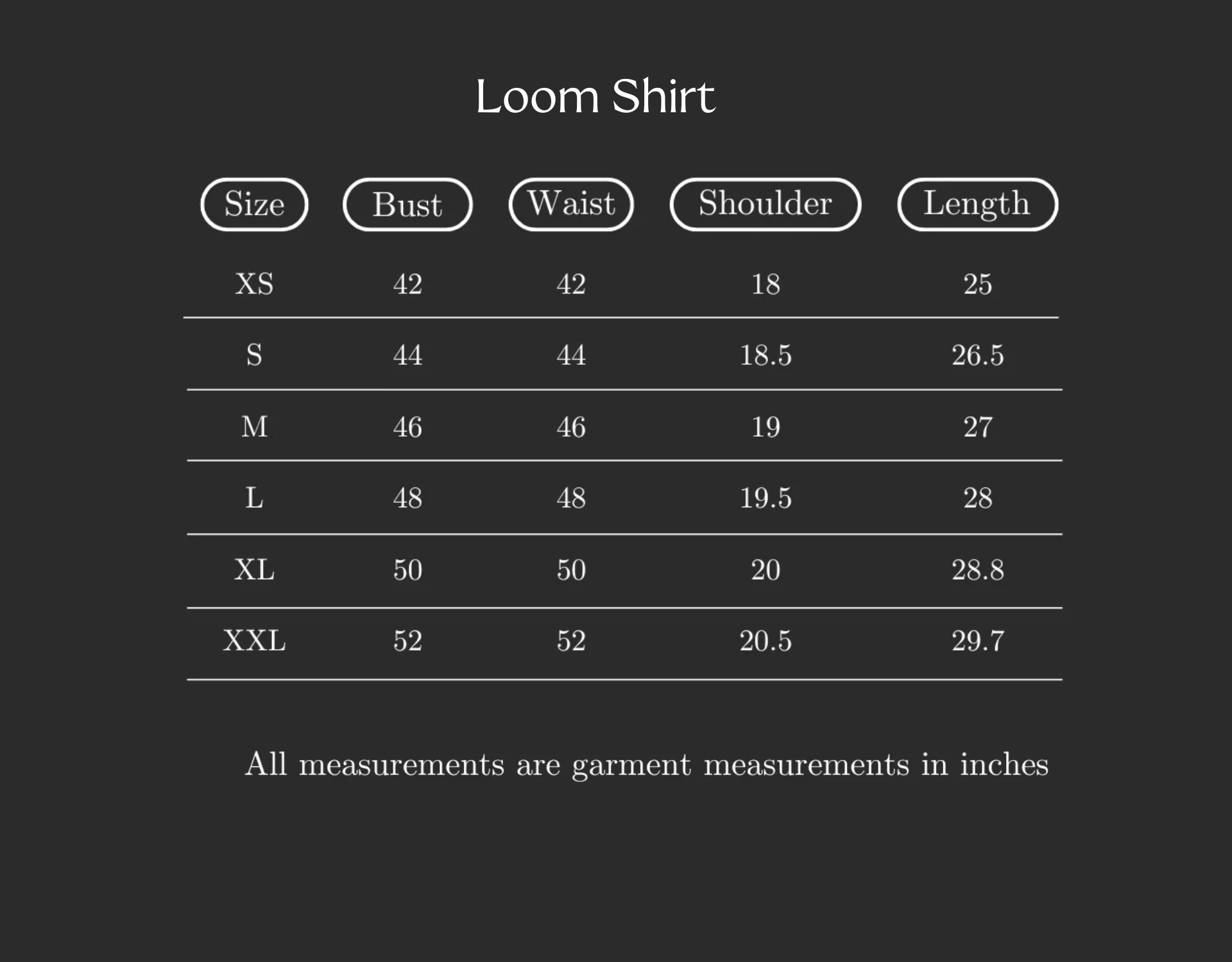 Size Chart (variant 8352187023552)