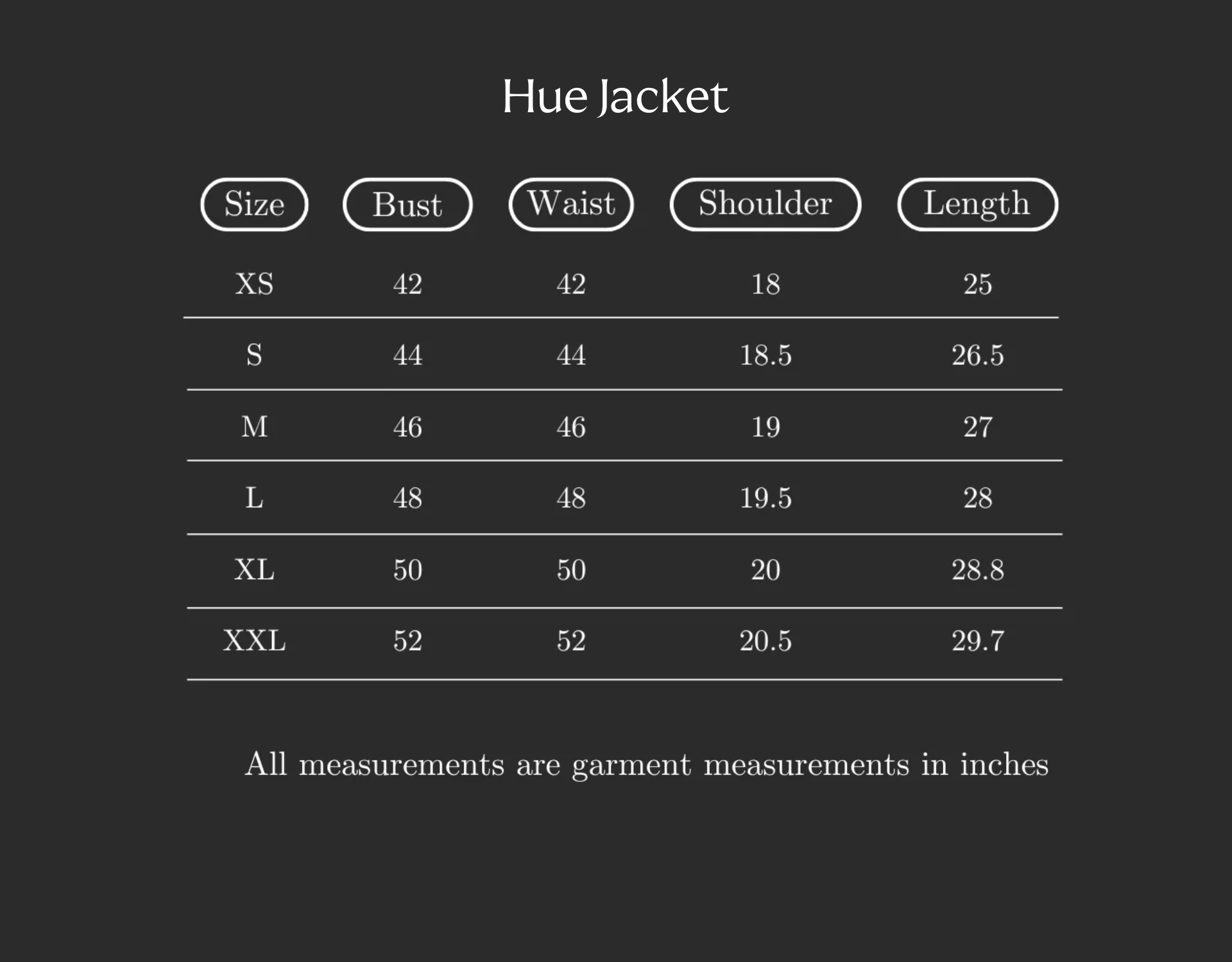 Size Chart (variant 8016798122176)