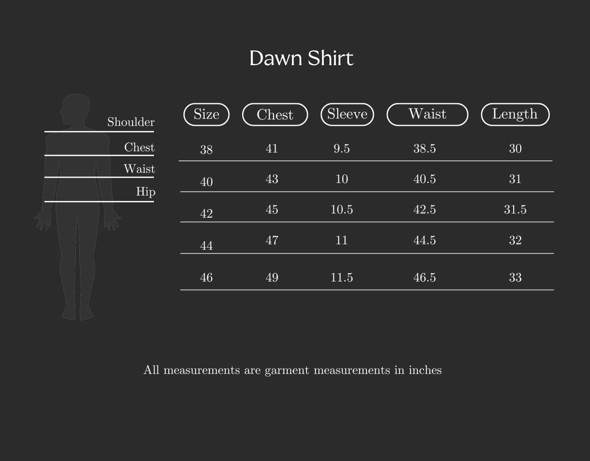 Size Chart (variant 8016362275008)