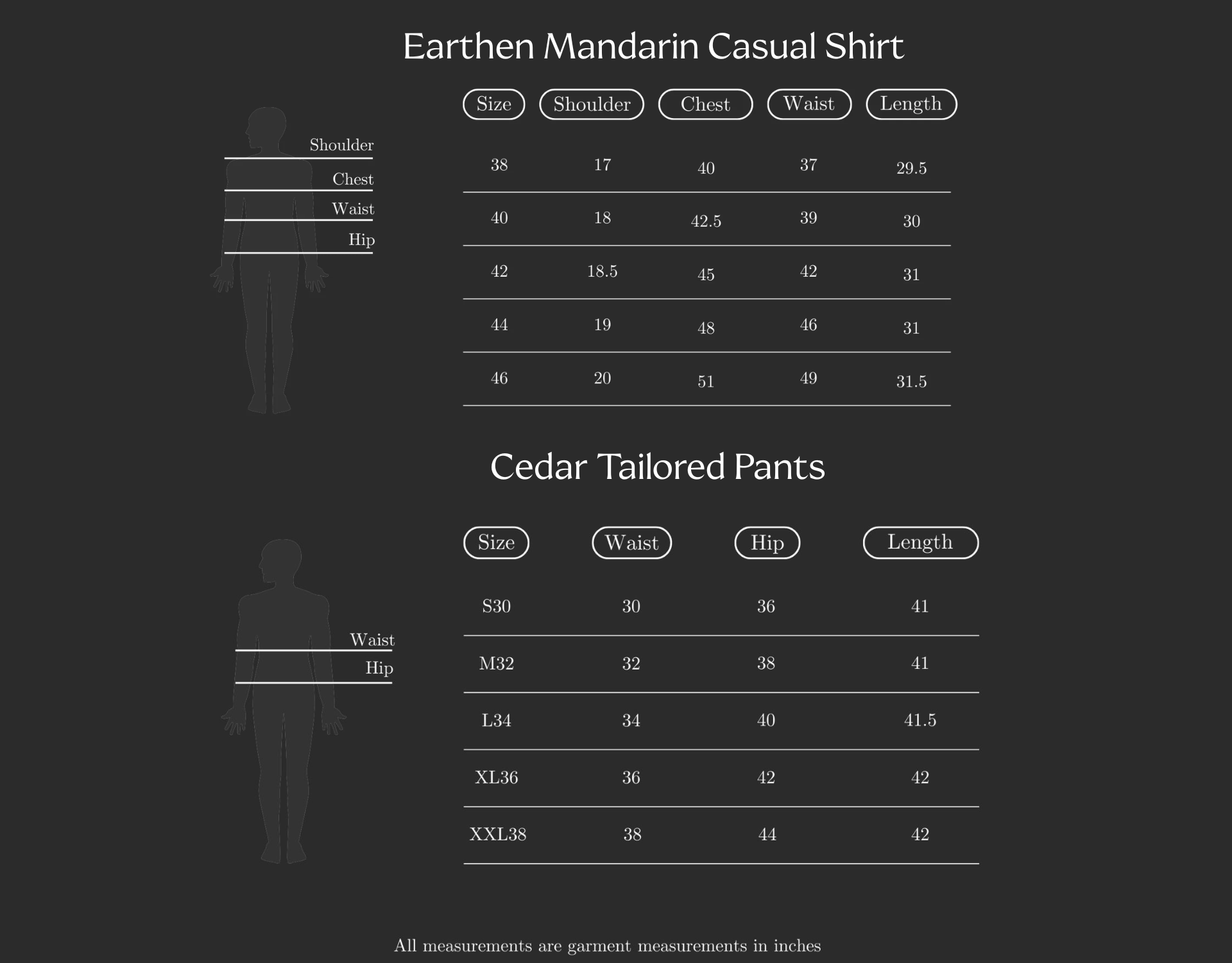 Size Chart (variant 8351622267072)