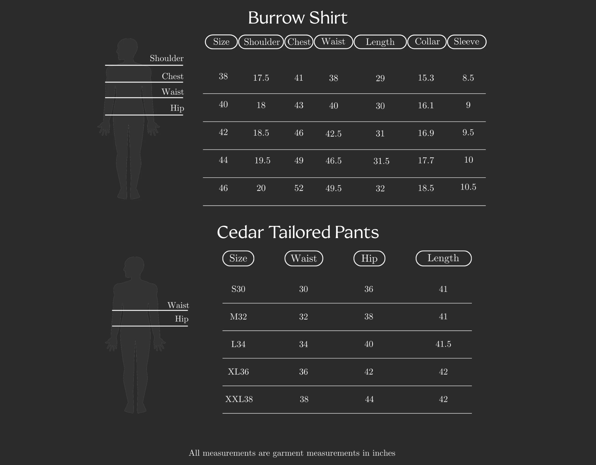 Size Chart (variant 8351660081344)