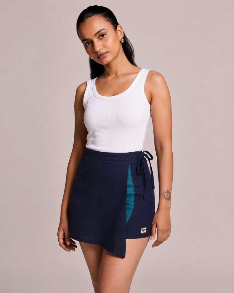 Navy Highwaisted Jade Skort