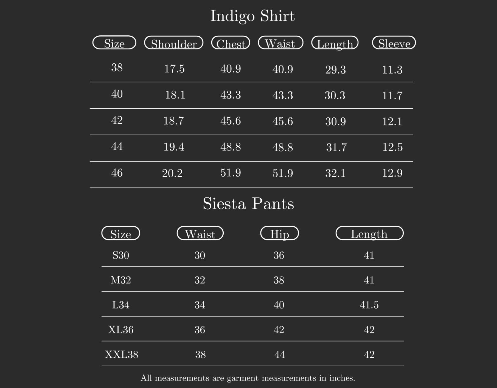 Size Chart (variant 8348872376512)