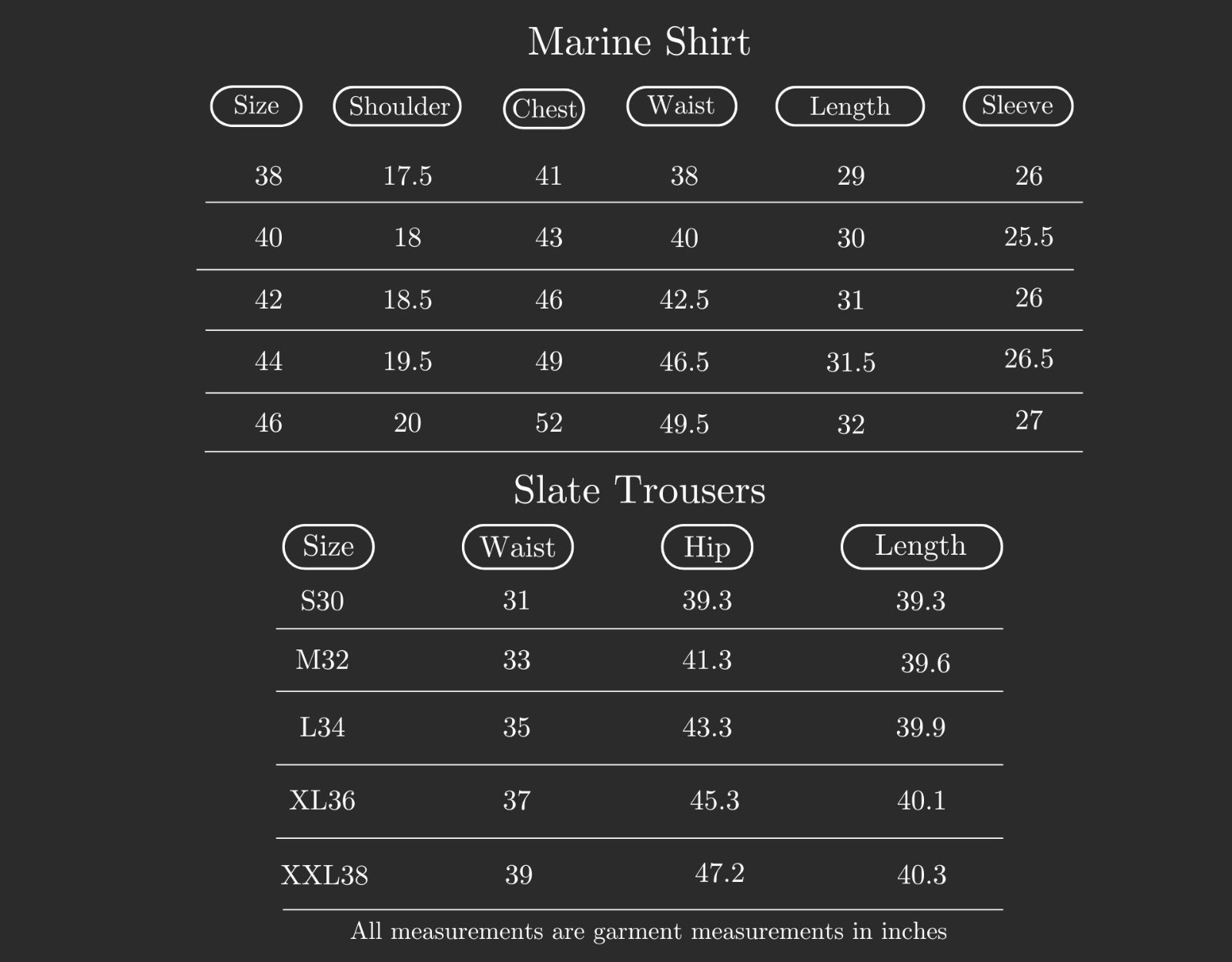 Size Chart (variant 8348752871616)