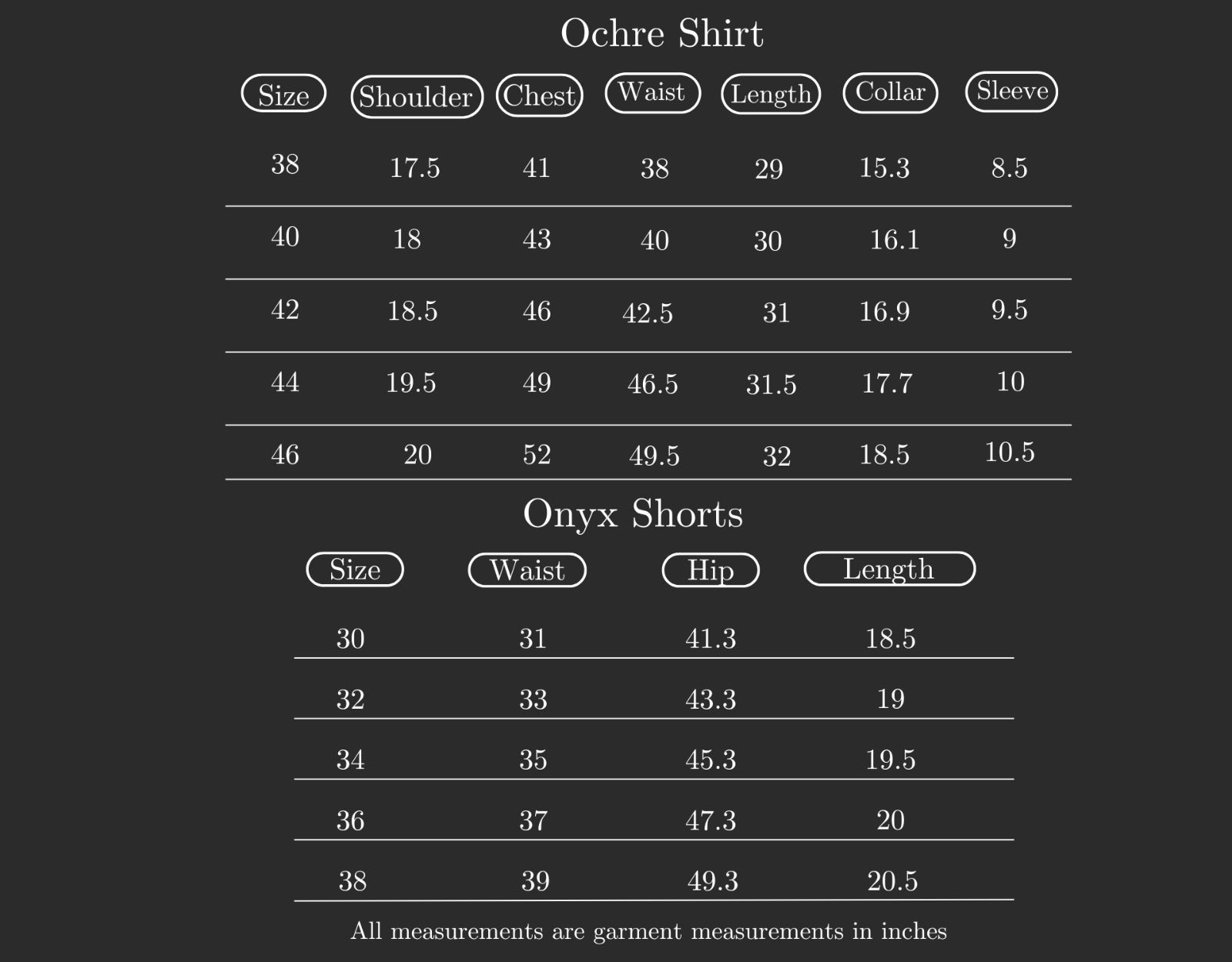 Size Chart (variant 8331380031680)