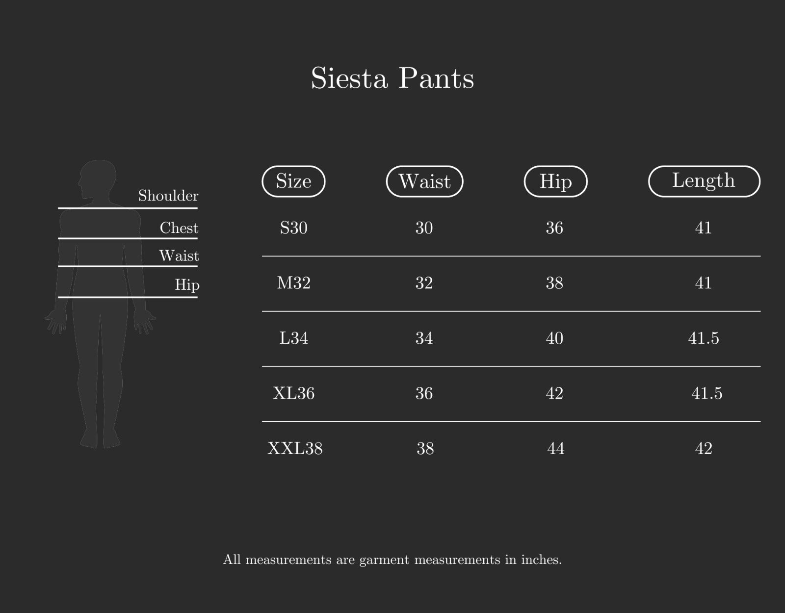 Size Chart (variant 8331391992000)