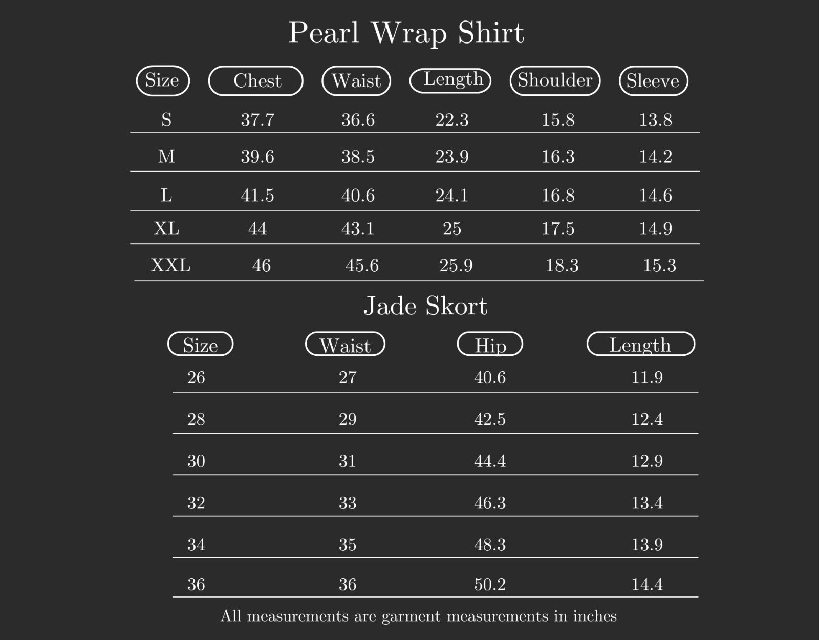 Size Chart (variant 8338462408896)