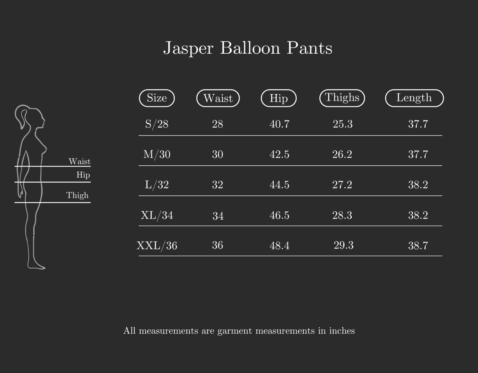 Size Chart (variant 7272886796480)