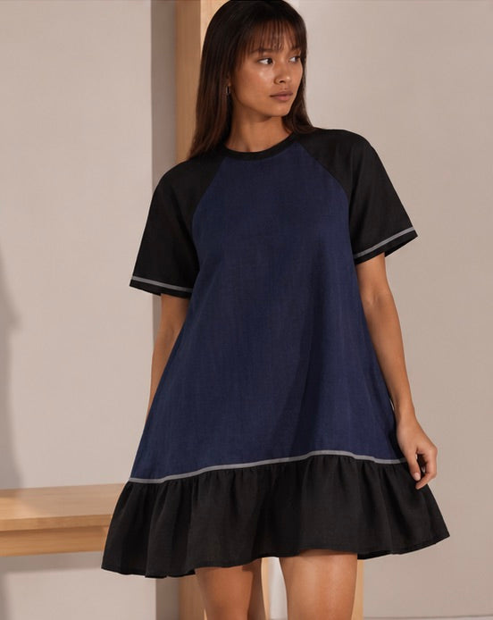 Navy & Black Wisteria Dress