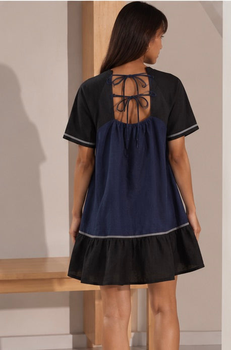 Navy & Black Wisteria Dress