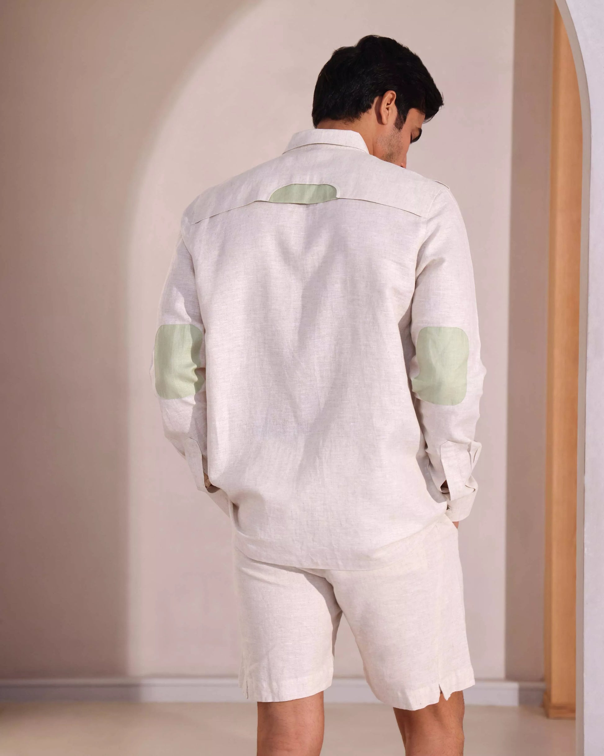 Set of 2: Sequoia Elbow Patch Shirt and Bonzai Shorts